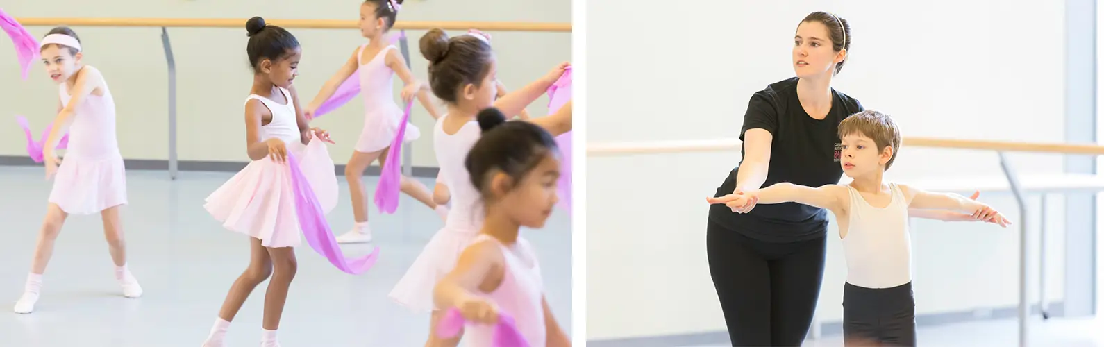 De jeunes danseur·euse·s participent à des cours de ballet